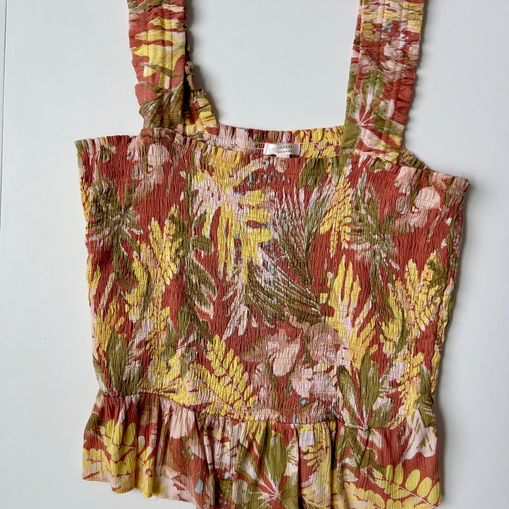 Laura Conrad Floral Smocked Women's Top